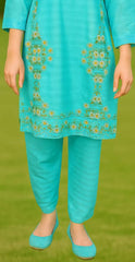 NOOR-E-NAZ 2-Pcs Aqua Blue Dress