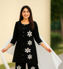 Bilqees Black Embroidered 3-Piece