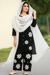 Bilqees Black Embroidered 3-Piece