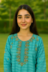 NOOR-E-NAZ 2-Pcs Aqua Blue Dress