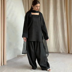 Black Farshi Dress,3pcs