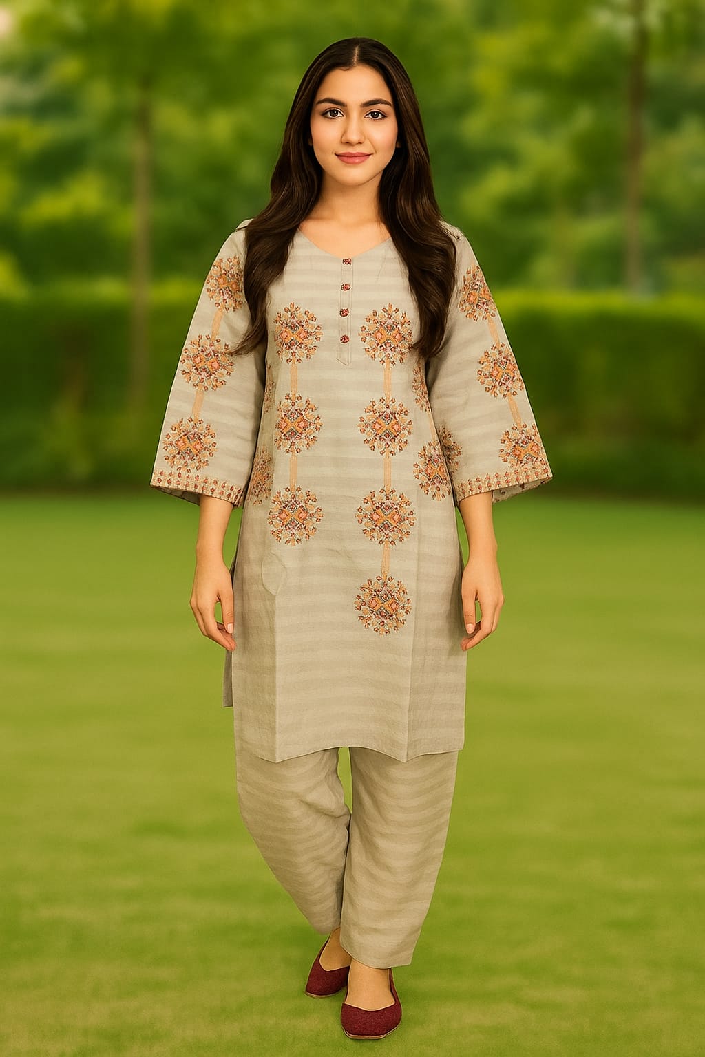 Mahnoor  2-Piece Embroidered Dres