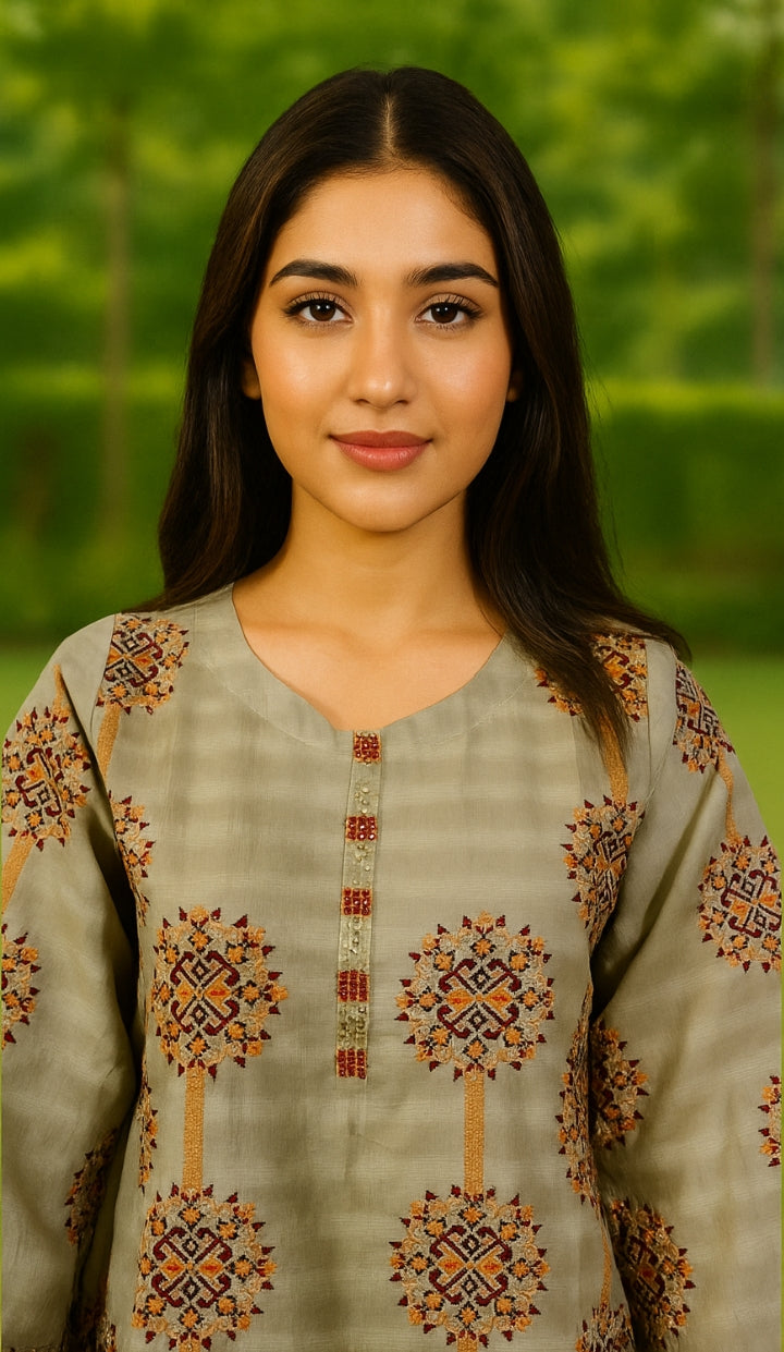 Mahnoor  2-Piece Embroidered Dres